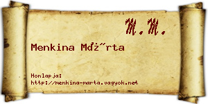 Menkina Márta névjegykártya